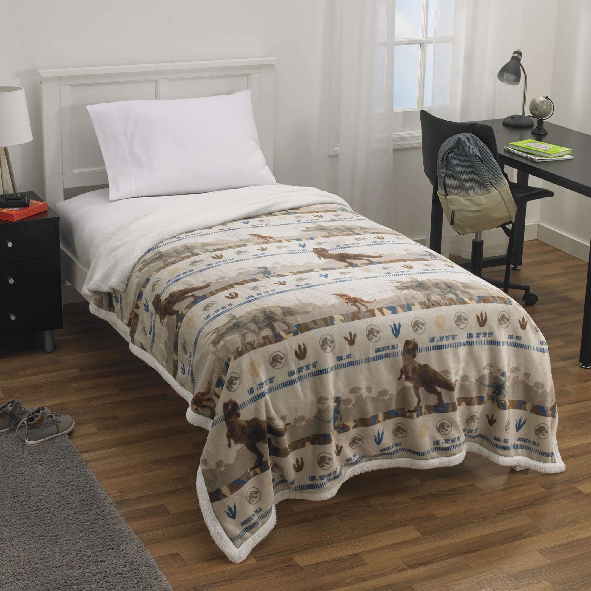 Jurassic Park Fleece Throws Blanket Sofa Warm Sherpa Print Blanket For Gift