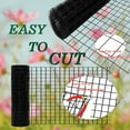thumbnail image 3 of Black Metal Garden Fence, 48inch(H) x 50ft(L), 2 inch x 4 inch,12.5GA 2/3/4/5/6 Ft Tall Chicken Wire PVC Coated Welded Wire Mesh Roll for Dogs Border Yard Vegetable Plant Protection Poultry Netting, 3 of 9