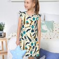 thumbnail image 4 of Balery Fathers day Camisón de princesa para niñas, pijama de algodón con mangas abullonadas, suave y bonito.-Large, 4 of 6