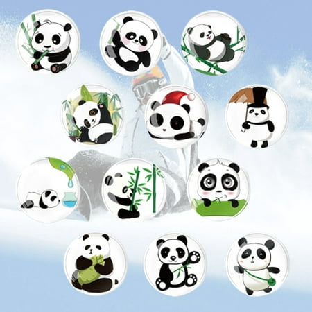 

LINASHI 12Pcs Whiteboard Magnet Super Absorbent Creative Glass Animal Panda Refrigerator Magnet for Household