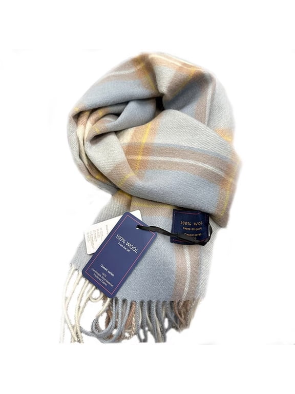Women Men Winter Luxury Cozy Wool Warm Tartan Checked Plaid Wrap Scarf 72x12inch