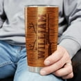 thumbnail image 3 of Personalized Hunting Tumbler Wood Style American Flag Design Insulated Cup with Lid Custom Name Tumblers Hunter Lovers Gift for Best Friends Christmas Father, 3 of 6