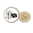 thumbnail image 1 of Jeux d'Argent Ustensiles Chips Couronne Motif Rond Métal Broche d'Or Clip, 1 of 3