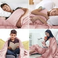 thumbnail image 4 of ALANSMA Weighted Blanket for All Season, Luxury Velvet, Warm and Cool, Adult Kids Reversible Weighted Blanket, Enjoy Sleeping Anywhere, Pink Blue Grey (Pink, 48''x72'' 15lbs), 4 of 5