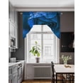 thumbnail image 3 of Blue Rose Swag Valances for Windows, Small Curtains Drapes, Elegance Fantasy Flowers Romantic Kitchen Window Curtains Over Sink Rod Pocket Window Treatment Valance for Bedroom/Bathroom 56"x36", 3 of 5