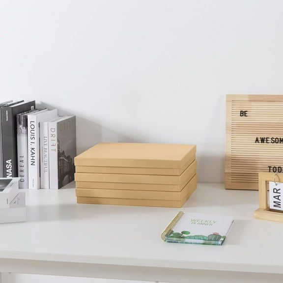 Document Storage Boxes - Set of 3, 13.2" x 9.8" x 1.8", Kraft Cardboard Organizer for Papers, Files, Letters & Memorabilia