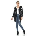 thumbnail image 2 of White Mark Women's Long Sleeve Star Hooded Cardigan, 2 of 7