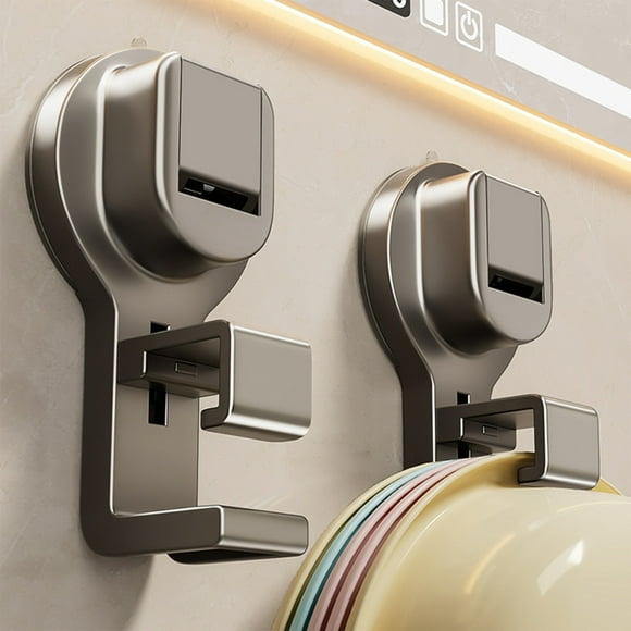 Press Type Suction Cup Hook with Adjustable Height, Strong Load Bearing, No Drill Installation for Bathroom Kitchen Balcony Use