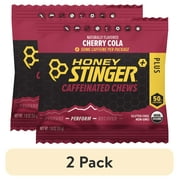 (2 pack) Honey Stinger Organic Caffeinated Energy Chews, Cherry Cola, 1.8 oz, 1 Count