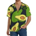 thumbnail image 3 of Naloa Fresh Avocado Men's Loose Fit Cuban Collar Short-Sleeve Shirt with Button-down and Chest Pocket for Everyday Wear Outings - Small, 3 of 7