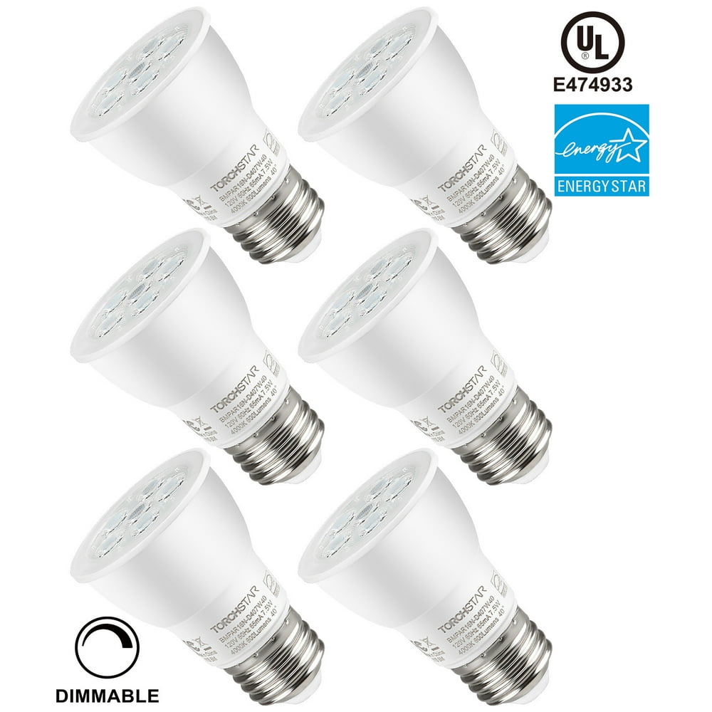 ENERGY STAR Dimmable PAR16 LED Light Bulb, 7.5W (75W Equivalent), 4000K