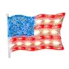 14.5" Red and Blue Lighted Patriotic Fourth of July American Flag Window Silhouette Decoration