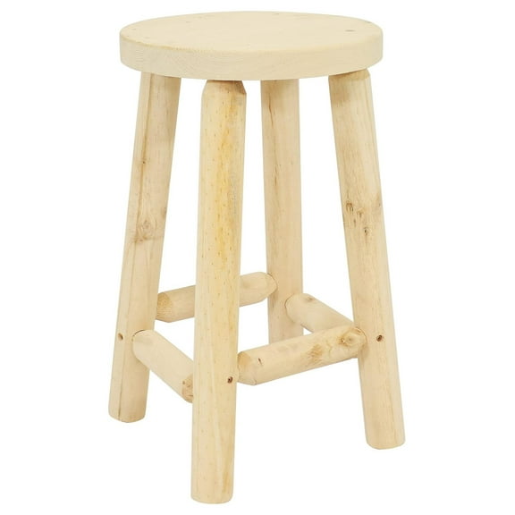 Exlonjet 24-Inch Fir Wood Backless Counter-Height Stool - Unfinished