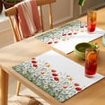 thumbnail image 4 of Spring Poppy Placemats Set of 8, Flower White Floral Sage Green Leaves Non-Slip Place Mats Washable Table Mats for Kitchen Dining Table Decorations Indoor/Outdoor, 4 of 9