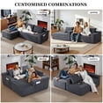 thumbnail image 4 of Aukfa 95" Cloud Sectional Sofa Deep Seat Boneless Couch Modular L-Shaped Couch, Left Chaise Corduroy Sofa for Living Room, Dark Gray, 4 of 9