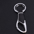 thumbnail image 3 of Llavero de cuero para hombre con llavero de metal para automóviles Inicio (cuero plateado y negro), 3 of 6