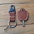 thumbnail image 6 of Small handmade leather keychain; Custom leather key sleeve for broken key, 6 of 7