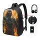 thumbnail image 1 of Mochila de viaje para portátil Disturbed, resistente al agua, con puerto de carga USB, ideal para la universidad y la escuela, para hombres y mujeres., 1 of 5