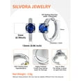 thumbnail image 4 of Pendientes de aro de plata de ley con piedras natales Silvora para mujer. Diamantes creados. Delicada joya de regalo para cumpleaños o Navidad, 4 of 8