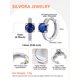 thumbnail image 4 of Pendientes de aro de plata de ley con piedras natales Silvora para mujer. Diamantes creados. Delicada joya de regalo para cumpleaños o Navidad, 4 of 8