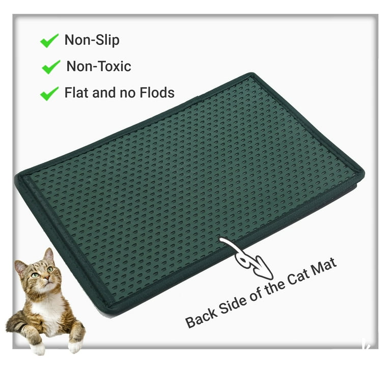 Cat Litter Mat, Kitty Litter Trapping Mat, Double Layer Mats with MiLi  Shape Scratching design, Urine Waterproof, Easy Clean, Scatter Control 21  x