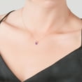 thumbnail image 5 of Galaxy Gold 14K Solid Gold Natural Amethyst Pendant Necklace for Women - Rose Gold Fine Jewelry, 5 of 5