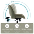 thumbnail image 3 of YOUNIKE Ergonomic Office Chair, Armless Home Chair, Swivel Desk Chair, Curved Back Vanity Chair with Leather Padded Seat, Height Adjustable, Olive Green, 3 of 8