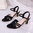 thumbnail image 4 of Black Women'S Versatile Open Toe High Heels Sandals Buckle Closure Cushioned, 4 of 9