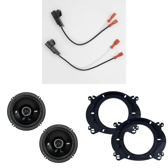 KICKER Speakers 6.5 inch for Chevrolet Tahoe 1995-2014 Upgrade Kit - Pair of DS Series with Adapters and Harness, Coaxial 6 1/2 Car Audio Front Door Speaker for Chevy, 43DSC6504
