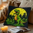 thumbnail image 6 of DIY Latch Hook Pillow Cover Kits Cartoon Roaring Dinosaur with Green Tree Stamped Handamade Pillowcase Crochet Yarn Hook and Latch Emboridery Throw Pillow for Home Sofa Decor 43x43cm(27), 6 of 8