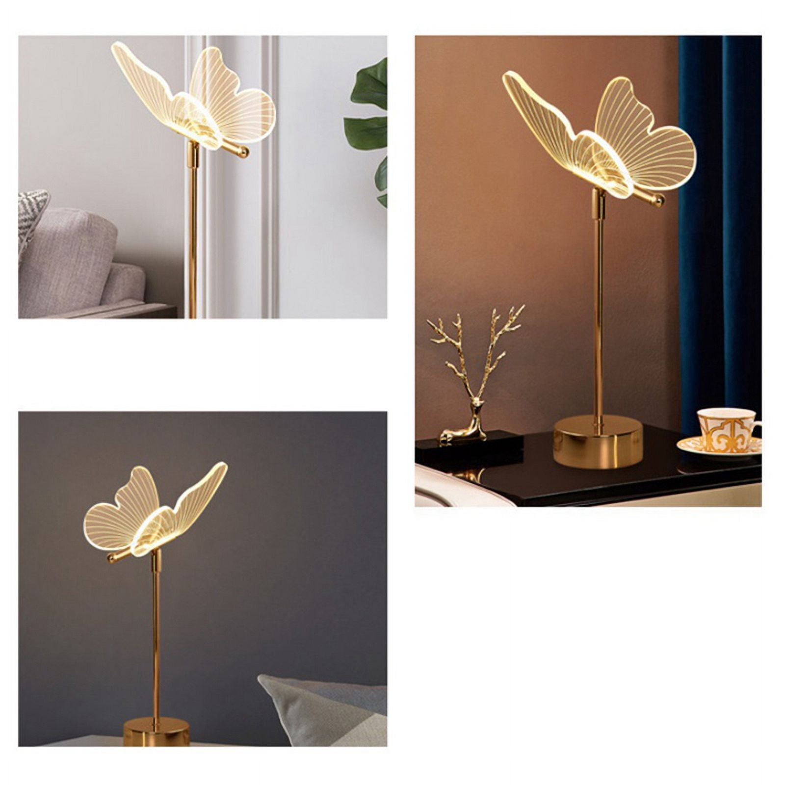 2026New Butterfly Table Lamp USB Rechargeable, Nordic Style Night Light for Bedroom Living Room Desk Decor