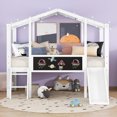 thumbnail image 3 of Harper & Bright Designs House BedSolid Wood Storage Twin Low Loft Bed with Blackboard And Light Strip White, 3 of 13