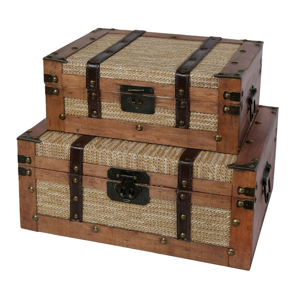 Soul & Lane Benjamin Decorative Wooden Suitcase Storage