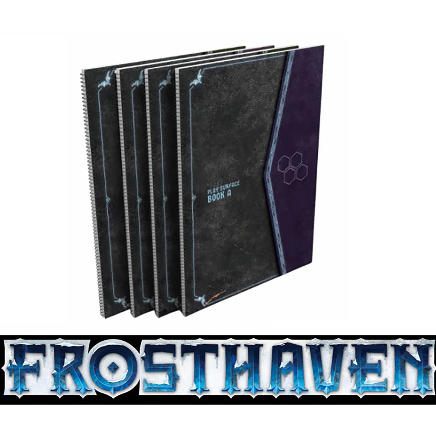 Frosthaven: Play Surface Books - Set of 4 - Strategy Board Game Accessory, Narrative Text & Rules For Frosthaven Scenarios