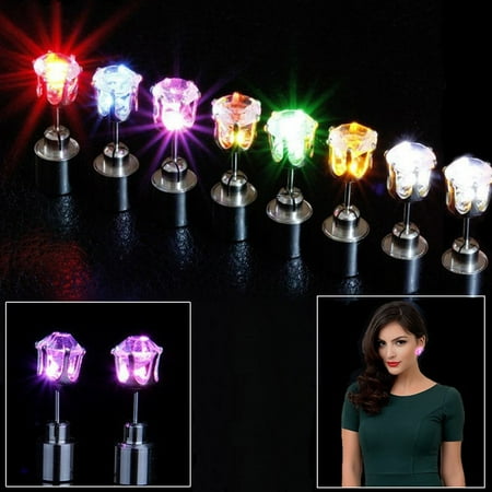 Dazzling Toys Glowing Diamond Shaped Led Earrings 4 Pairs Colors Dazzling Toys Glowing Diamond Shaped Led Earrings 4 Pairs Colors