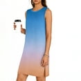 thumbnail image 2 of TaTaai Women's Round Neck Sleeveless Slip Dress Solid Color Casual Pullover Dress with Side Slit Lightweight Summer Stretchy Fit Gift, 2 of 6