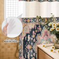 thumbnail image 3 of No Hook Shower Curtain, Vintage Boho Shower Curtains for Bathroom with See Through Top Window, Middle Century Western Geometric Abstract Art Waterproof & Washable Bath Curtain Stall 48"x72", 3 of 9