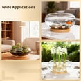 thumbnail image 6 of 6 Pcs Glass Bowl Planter Set, 6 in Hydroponics Vase with Natural Wood Trays, Transparent Plant Growing Container, Decorative Terrarium for Water Plants, Succulents, Home Decor, 6 of 6