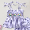 thumbnail image 4 of TAmten Infant Baby Toddler Girls Clothes Solid Color Sleeveless Camisole Linen Pants Set Baby Summer Outfits(Purple,2-3 Years), 4 of 4