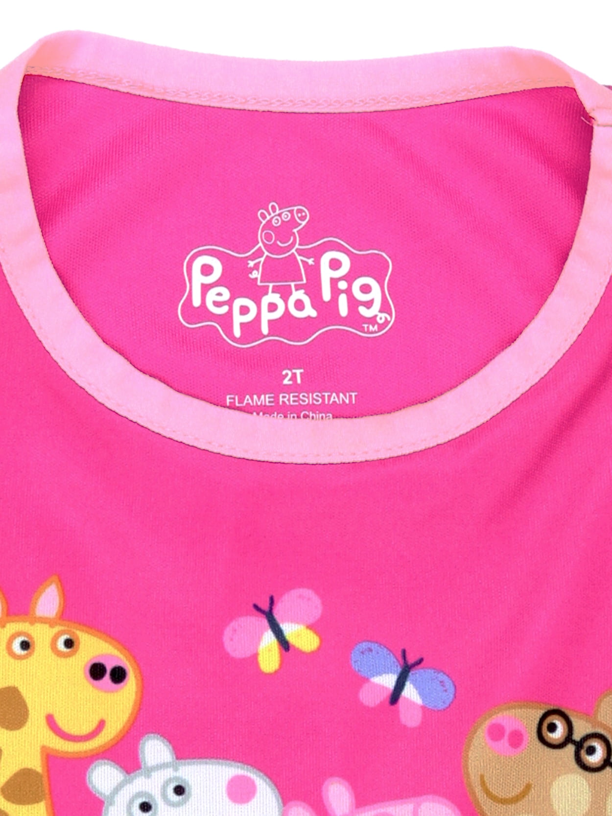 Peppa Pig Toddler Boy/Girl Colorblock Rainbow and Letter Print Cotton Tee