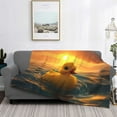 thumbnail image 2 of Fuzoiu Cartoon Swimming Yellow Duck Print Flannel Blanket,Throw Blanket,Flannel Home Decor,Fleece Bed Blankets,Cozy Soft Blanket for Bed, Sofa, Camping, and Travel-50"x40", 2 of 6