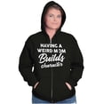 thumbnail image 4 of Having a Weird Mom Builds Character Zip Hoodie Sweatshirt Women Brisco Brands L, 4 of 6