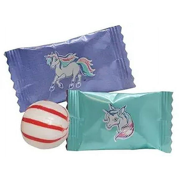 Unicorn Themed Peppermints 100 Count Individually Wrapped - Magical Goodie Treat Sweets Birthday Party Favor Supplies Decorations for Adults Teen Kids Girls and Boys-Princess Birthday Candy