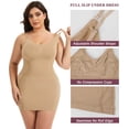 thumbnail image 3 of MANIFIQUE Plus Size Shapewear Slip Dress for Women Under Dress Seamless Tummy Control Smoothing V-Neck Cami Dress, 3 of 6