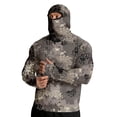 thumbnail image 3 of Havenx Men's Sun Protection Fishing Shirts Camo Long Sleeve Hoodie with Mask Hooded Uv Upf 50+ Rash Guard Sun Protection Cooling Lightweight Outdoor Hiking Swim Clothing,Dark Gray M, 3 of 6