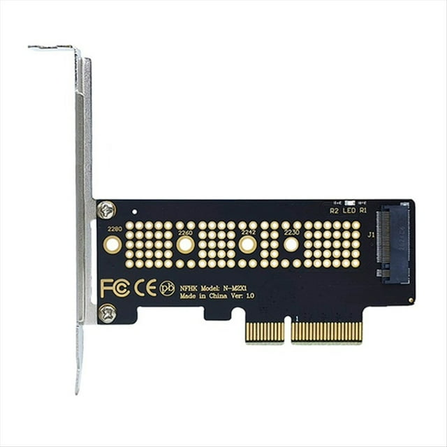 tarjeta adaptadora m.2 nvme ssd a pcie 4.0 64 gbps m-key pcie4.0 x4 para pc de escritorio pci-e gen4 tarjeta PCIe con conector x4 dorado y ranura M.2 M-key a la derecha sobre PCB con pads dorados y bracket metálico de montaje; compatible para añadir un SSD NVMe a placas sin ranura M.2; adecuada también para soluciones de almacenamiento en equipos de prueba.
