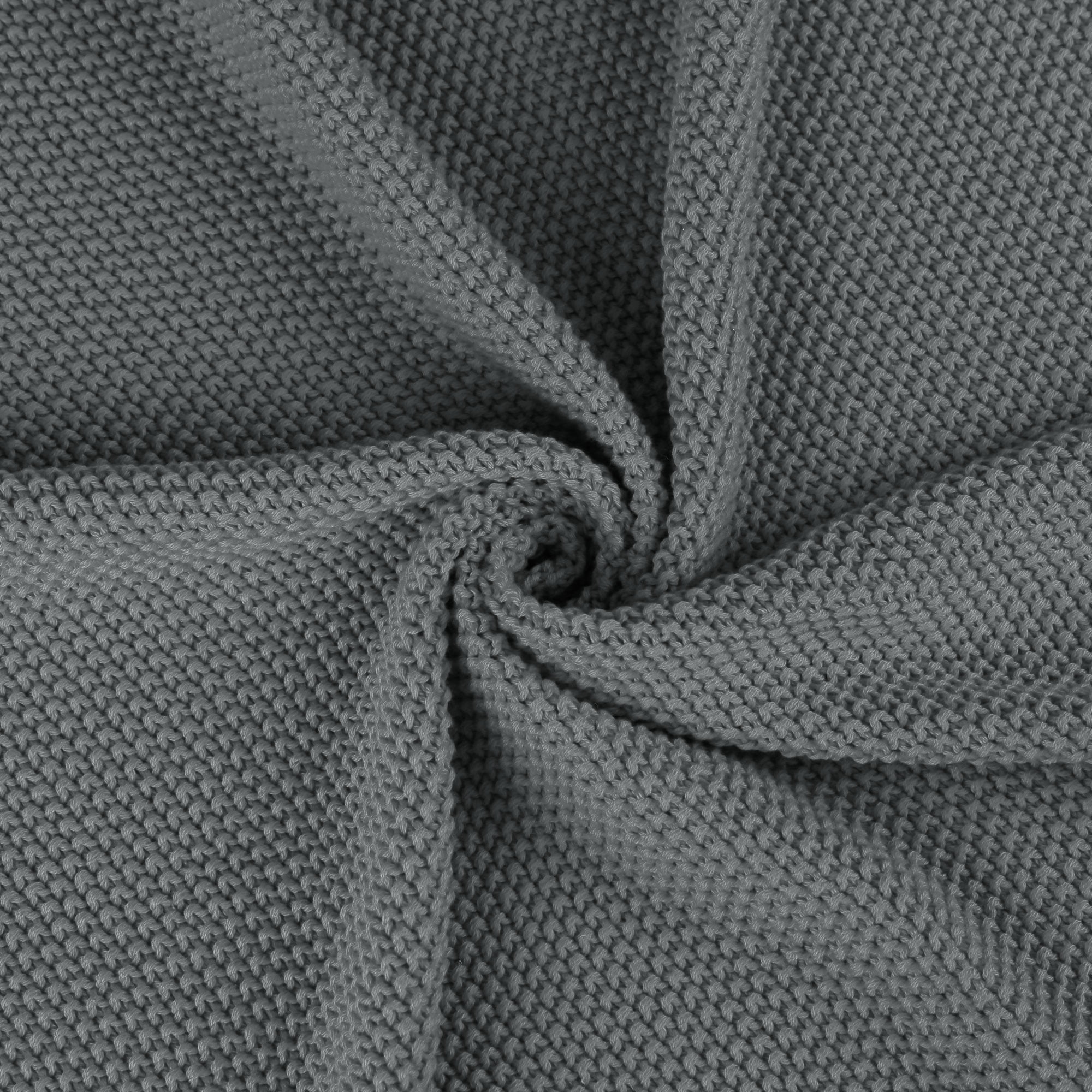 Unique Bargains Pure Cotton Soft Cable Knit Throw Blanket Gray 70" x 78"