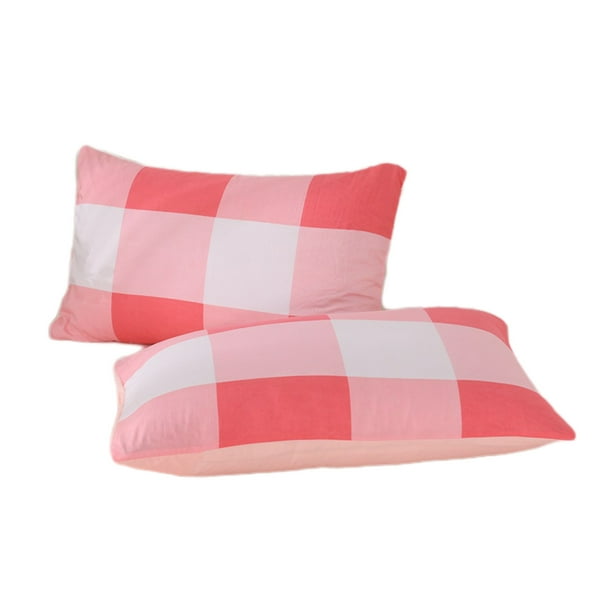 Lavado Funda de Almohada Fácil Par de Color Sólido 29.13x18.89 Pulgadas, Ropa de Cama Del Hogar Funda de Almohada Multicolor Contraste para un Sueño Cómodo, Tela Suave Transpirable Fácil de Limpiar