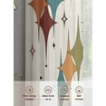 thumbnail image 6 of Yellow Green Diamond Sheer Curtains 84 Inch Length 2 Panels Set Window Treatments, Modern Geometric Middle Century Beige Rod Pocket Semi Curtains for Living Room/Bedroom/Kitchen Décor, 104"W x 84"L, 6 of 7