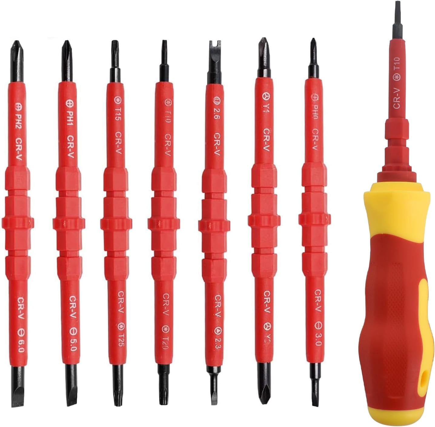 Pieces Insulated Screwdriver Set, Interchangeable Insulated Screwdrivers, Electrician Screwdriver Kit, Insulated Electrician Screwdriver, Flat and Cross Head Screwdrivers, with Storage Box, Electricia
